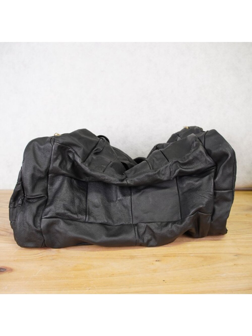 Vintage Genuine Leather Duffel Bag Patchwork 21"x11"x11" Travel Mexican Made - Picture 4 of 14
